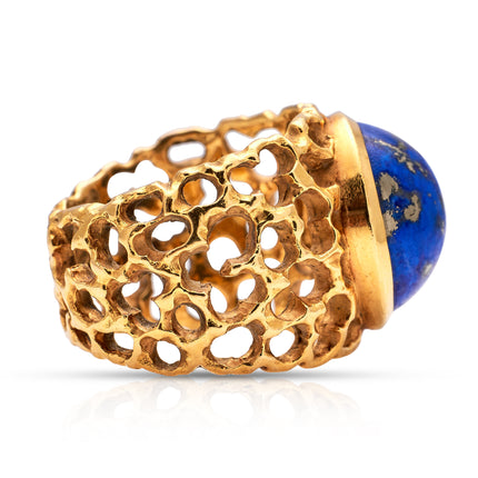 Naturalistic | Vintage Lapis Ring, 18ct Gold