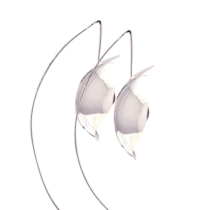 Super Glamorous | Extra Long, Dark Pearl Earrings, Silver