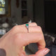 Colombian Emerald | Art Deco, Platinum, Emerald and Diamond Three Stone Ring