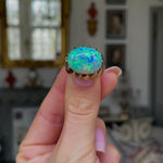 Vintage ,1970s cabochon australian opal ring