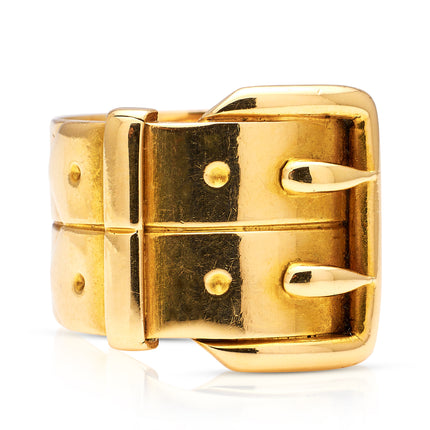 Buckle-Jewellery-Belt-Ring-Yellow-Gold-18-Carat-19th-Century-Motif-Victorian