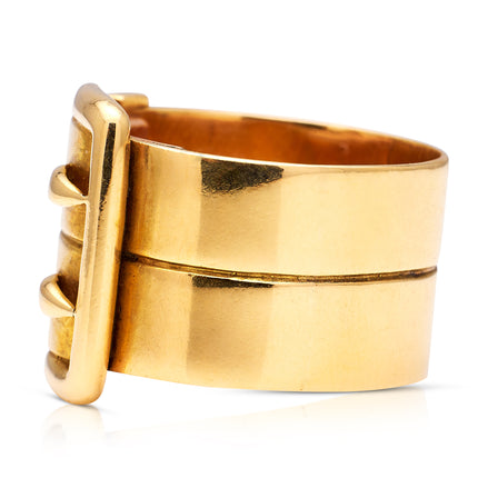 Antique | A Rare 19th Century Large Double Belt Ring, 18ct Yellow Gold