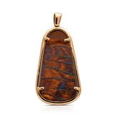 A Wonderful, Boulder Opal and Diamond Pendant, 18ct Yellow Gold