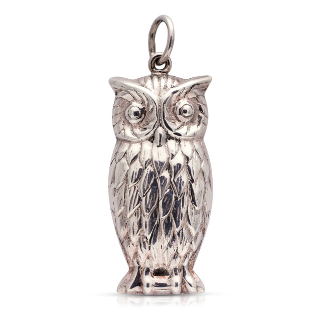 Vintage-Owl-Pendant-Sterling-Silver-Vintage-Antique