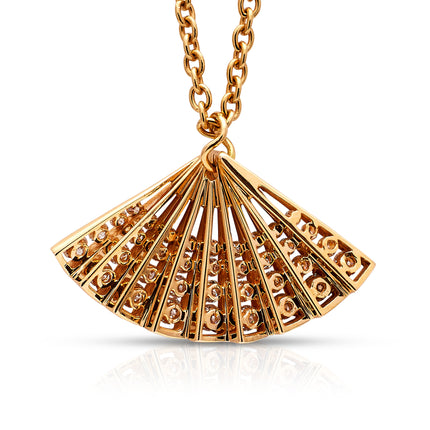 Diamond Fan Pendant, 18ct Rose Gold
