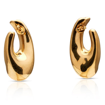 Large 14ct Yellow Gold Earrings, 1980's
