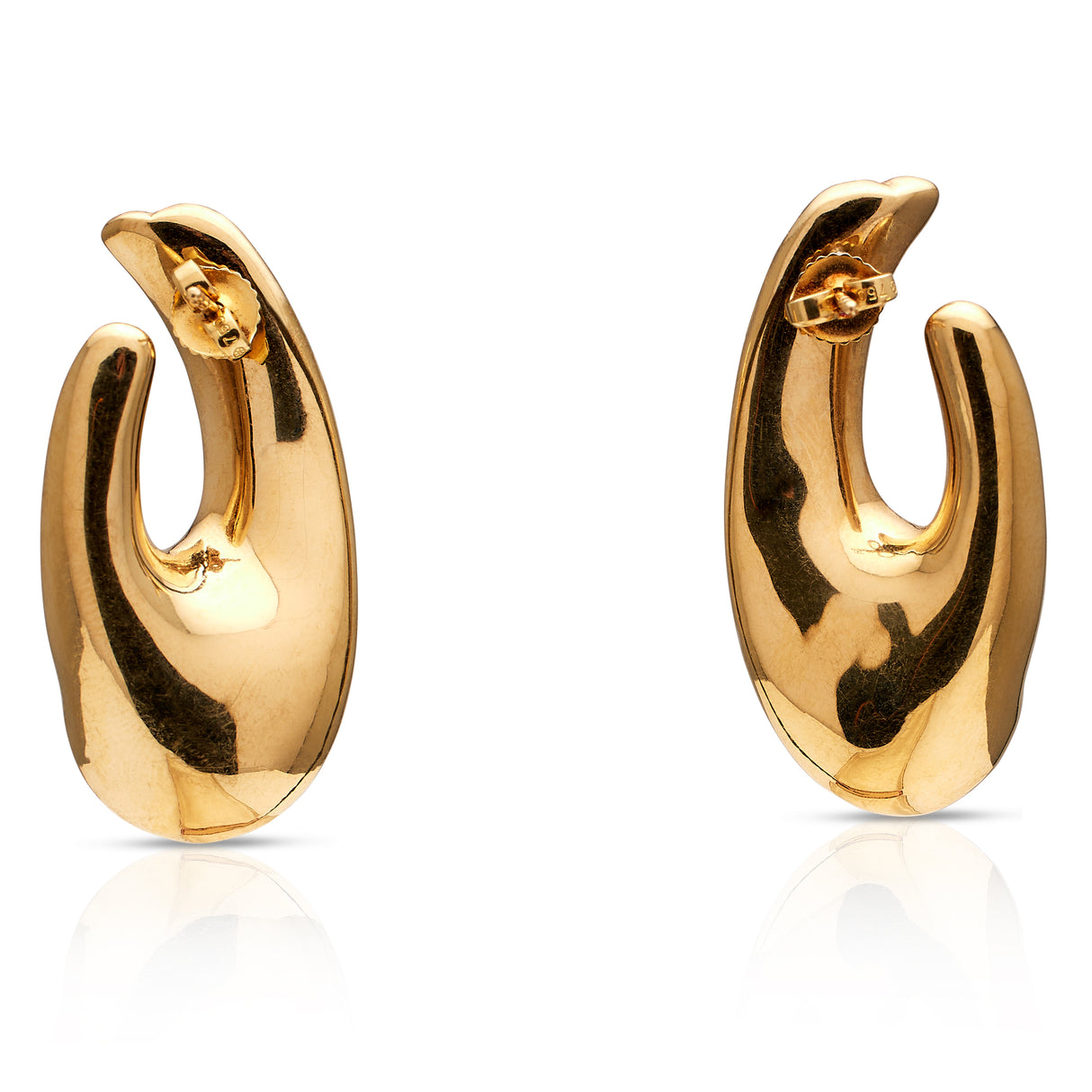 Large 14ct yellow gold earrings, 1980s