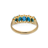Victorian turquoise half hoop ring, rear view. 