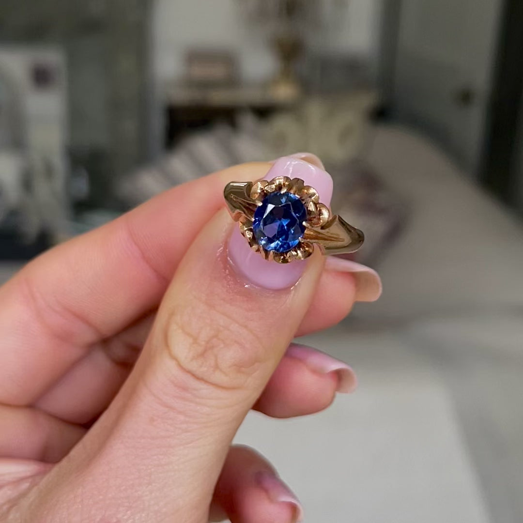 Engagement | Victorian, 18ct gold sapphire ring