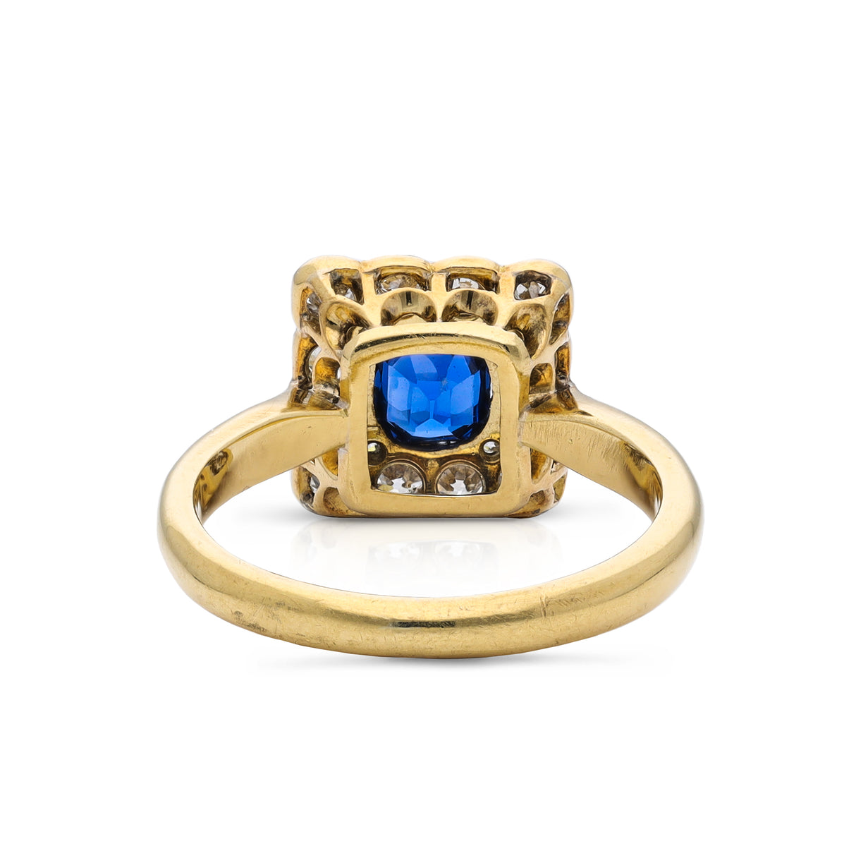 Edwardian, 18ct Gold, Sapphire and Diamond Cluster Ring