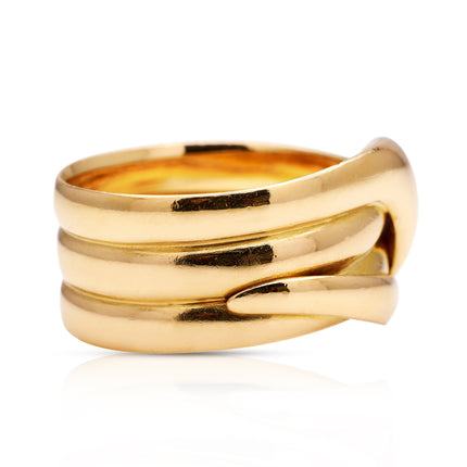 Victorian | Diamond Set Snake Ring, 18ct Yellow Gold
