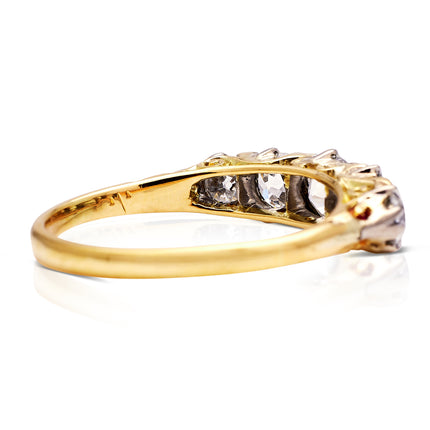 Antique | Victorian Five Stone Diamond Engagement Ring, 18ct Yellow Gold