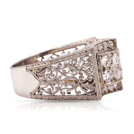 Antique Diamond Ring, Platinum, Circa 1900