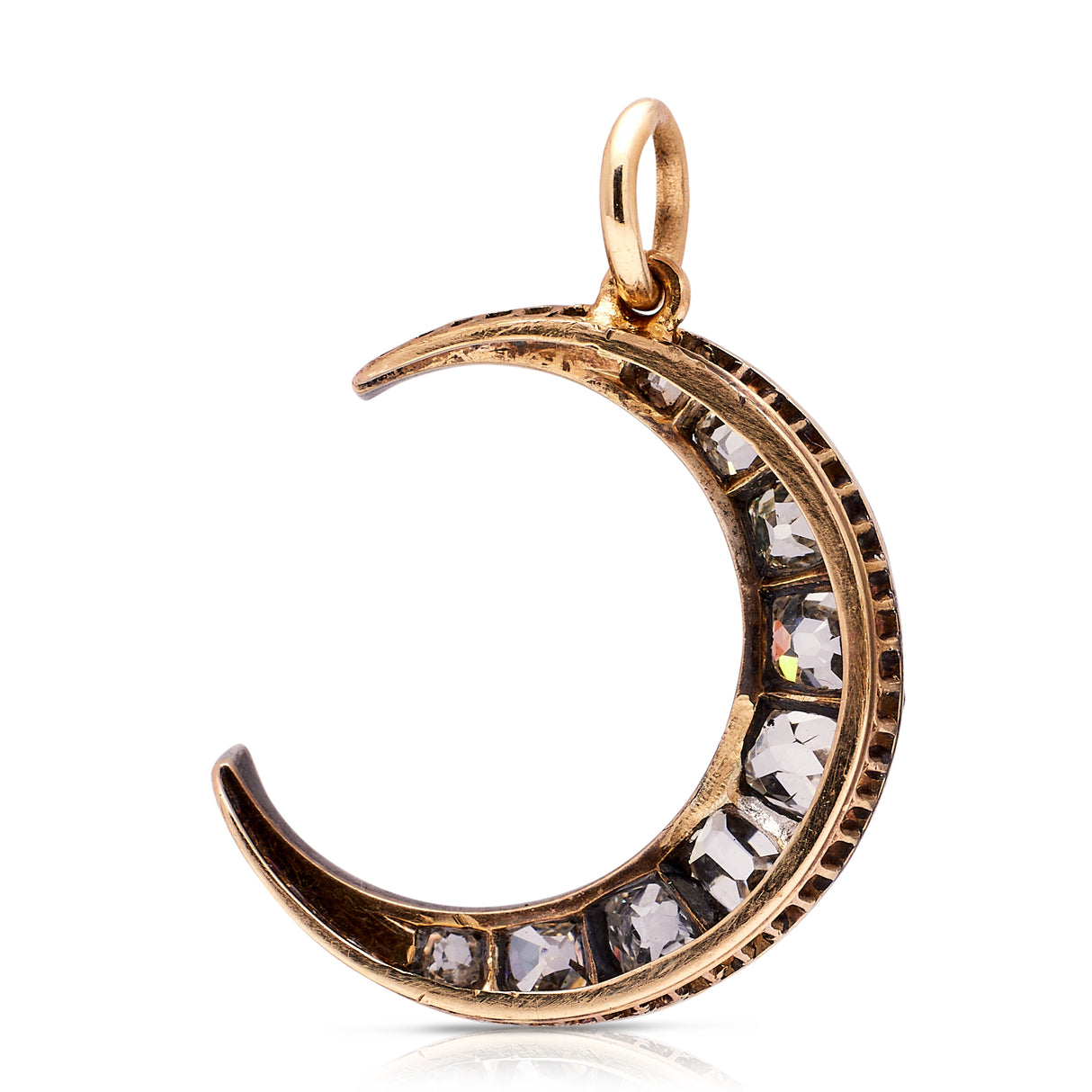 A Beautiful, Victorian, Small Diamond Crescent Pendant
