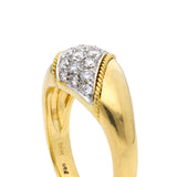 Asprey diamond and yellow gold band, side view.