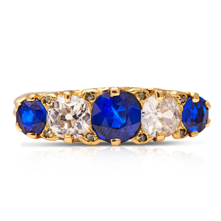 Victorian, 18ct Gold, Sapphire and Diamond Engagement Ring
