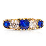 Victorian, 18ct Gold, Sapphire and Diamond Engagement Ring