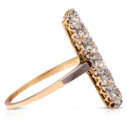 Antique-Diamond-rings | Vintage Rings | Art Deco, 18ct Gold, Platinum, Diamond Panel Ring