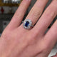 Art Deco Sapphire and Diamond Cluster Engagement Ring, 18ct Yellow Gold