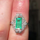 Art Deco, 18ct white gold, emerald and diamond ring