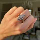 Art nouveau, 18ct gold, diamond ring