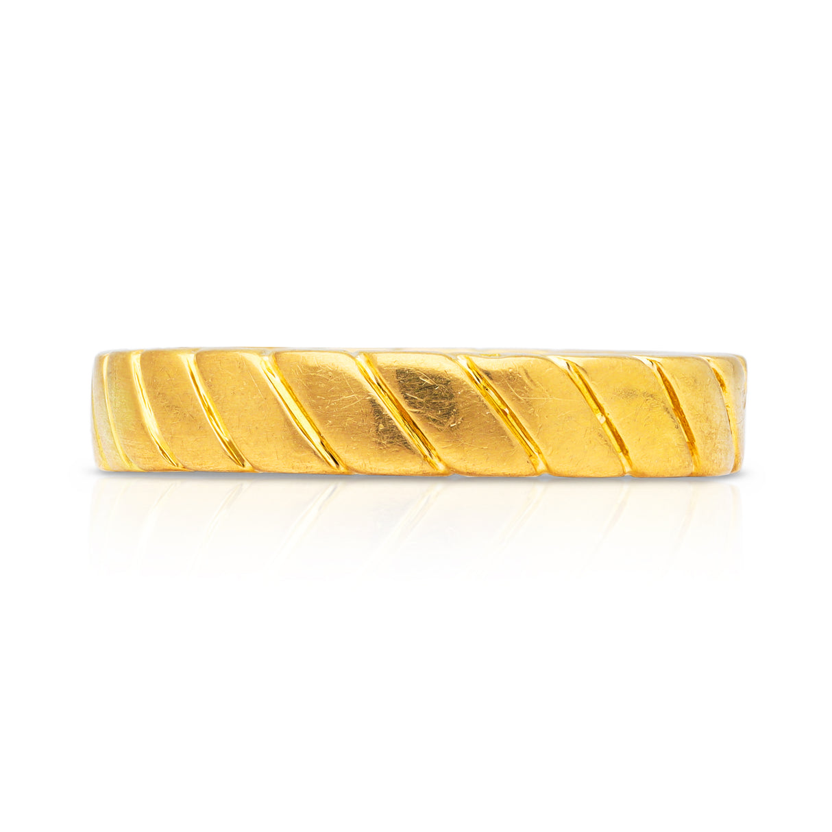 18ct-Gold-Van-Cleef-Arpels-Band-Stacking-Ring-Antique-Vintage-Minimalist