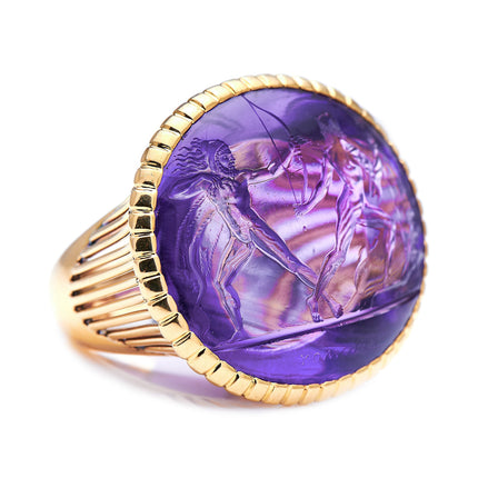 A Poniatowski Gem, 18th Century, Amethyst Intaglio Ring, Cartier