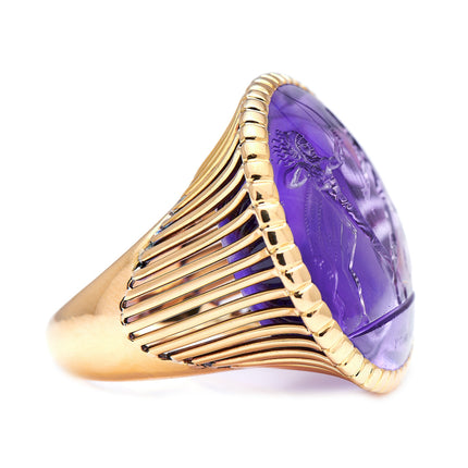 A Poniatowski Gem, 18th Century, Amethyst Intaglio Ring, Cartier