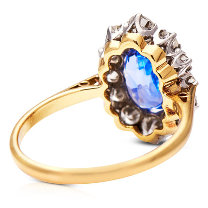 Edwardian, 18ct Gold, Platinum, Sapphire and Diamond Ring