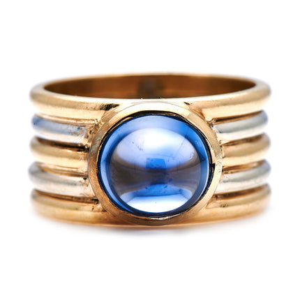 Cabochon-Gold-French-Sri-Lankan-Sapphire-Ring-Mixed-Metals