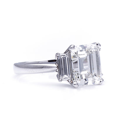 Platinum, 4.30ct I/J Colour VVS2/VS1 Clarity Diamond Engagement Ring |Untreated Antique Art Deco, Platinum, Solitaire Diamond Engagement Ring side 1Untreated Antique Art Deco, Platinum, Solitaire Diamond Engagement Ring side 1