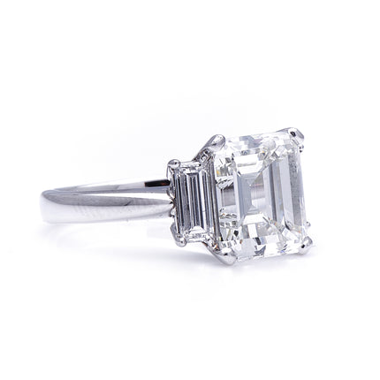 Platinum, 4.30ct I/J Colour VVS2/VS1 Clarity Diamond Engagement Ring |Untreated Antique Art Deco, Platinum, Solitaire Diamond Engagement Ring side 1Untreated Antique Art Deco, Platinum, Solitaire Diamond Engagement Ring side 1