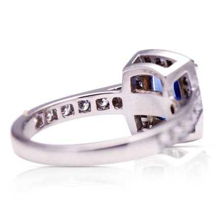 Engagement | 18ct White Gold, Sapphire and Diamond Ring