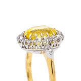 Antique French yellow sapphire & diamond cluster ring