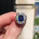 Vintage, Art Deco 1930s, sapphire and diamond cluster ring