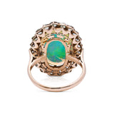Antique opal and paste cluster ring, rear view.
