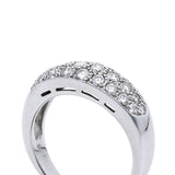 Vintage pave-set diamond band, side view.