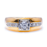 Art-Deco-14-Carat-Gold-Diamond-Ring-Antique-Mixed-Metals-Contemporary-Style