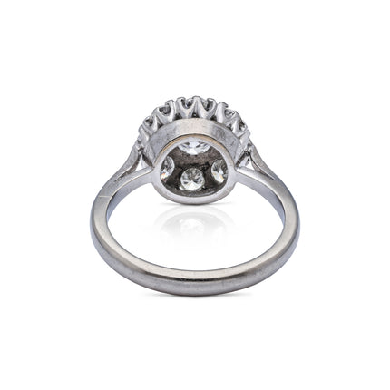 Art Deco Diamond Cluster Engagement Ring, 18ct White Gold