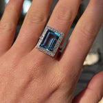 Exceptional Art Deco aquamarine & diamond ring