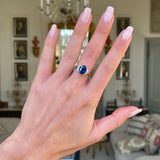 Engagement | 3ct Oval Sapphire and Diamond Ring, Platinum