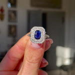 Beautiful design | Edwardian, sapphire & diamond cluster ring