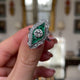 Art Deco Emerald and Diamond Ring, Platinum