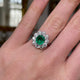 Edwardian, platinum, Colombian emerald & diamond cluster ring