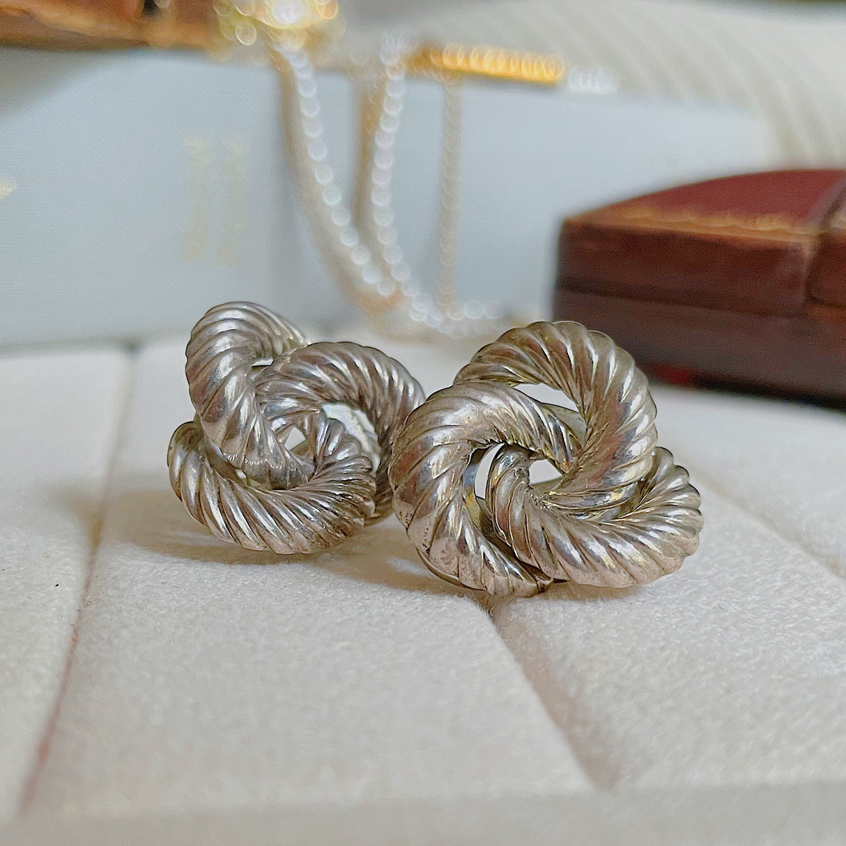 Vintage Tiffany clip on earrings, sterling silver