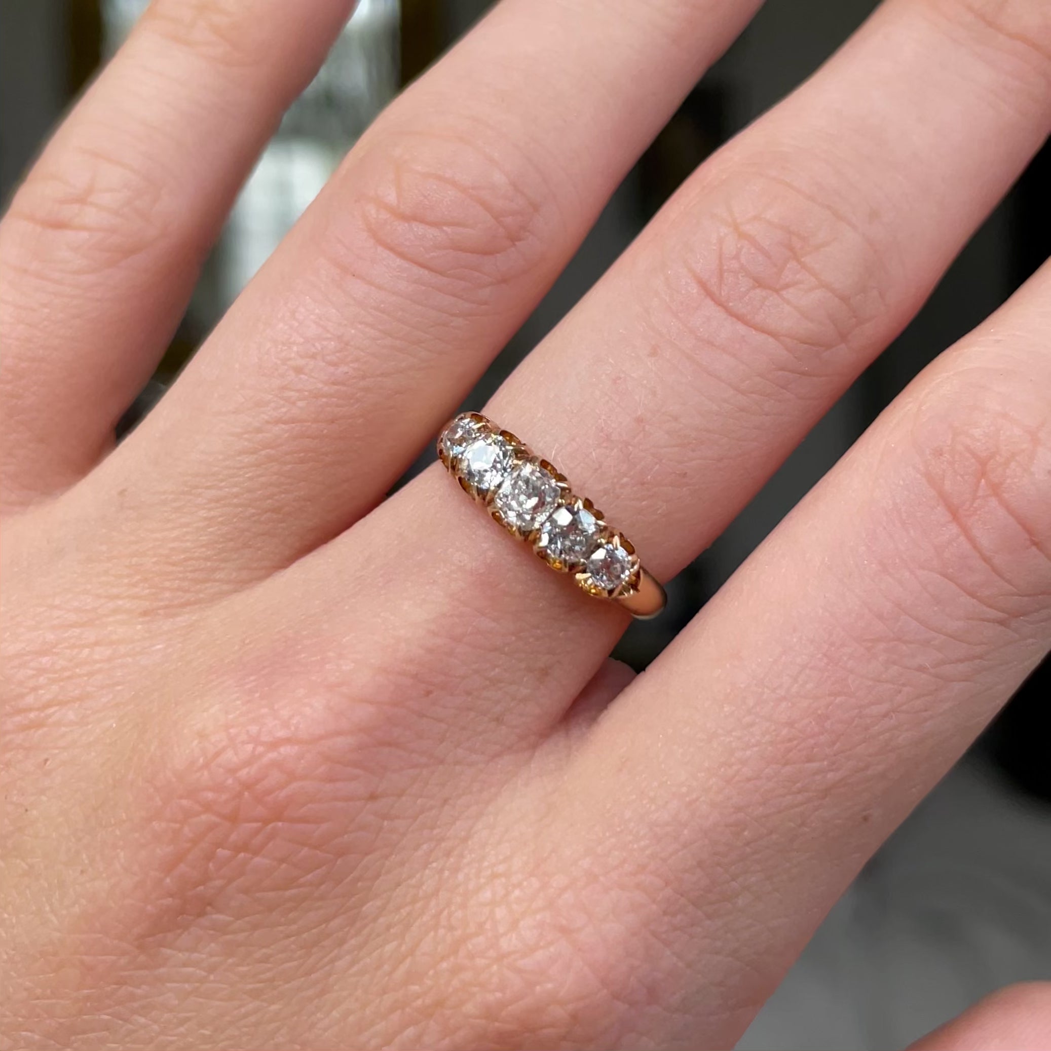 Victorian five on sale stone diamond ring