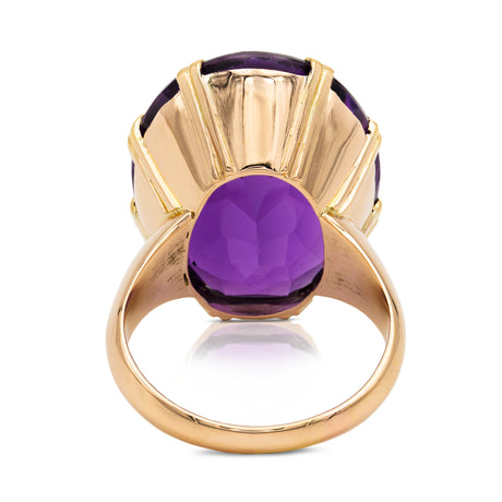 Victorian amethyst cocktail ring, rear view. 