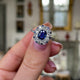 Antique French Sapphire and Diamond Ring, Platinum