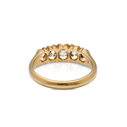 Victorian Diamond Five Stone Engagement Ring, 18ct Yellow Gold
