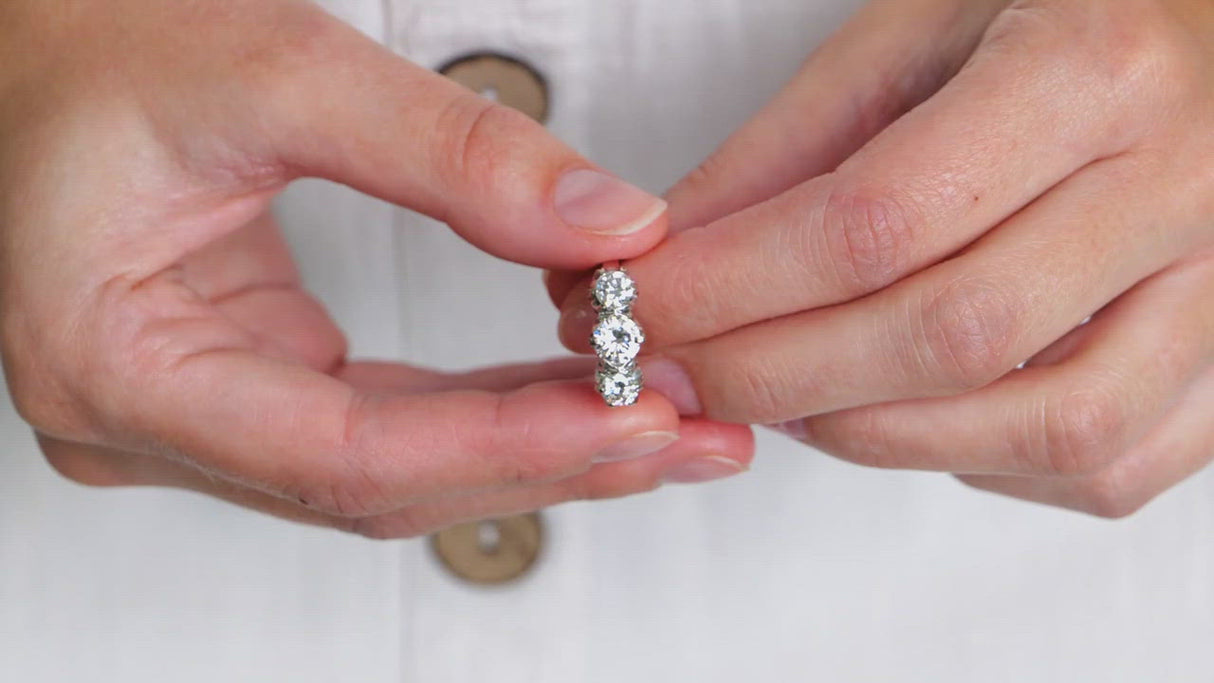Three Stone | Vintage, Platinum, Diamond  Ring